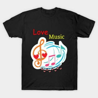 Harmony of Love  Musical Notes T-Shirt T-Shirt